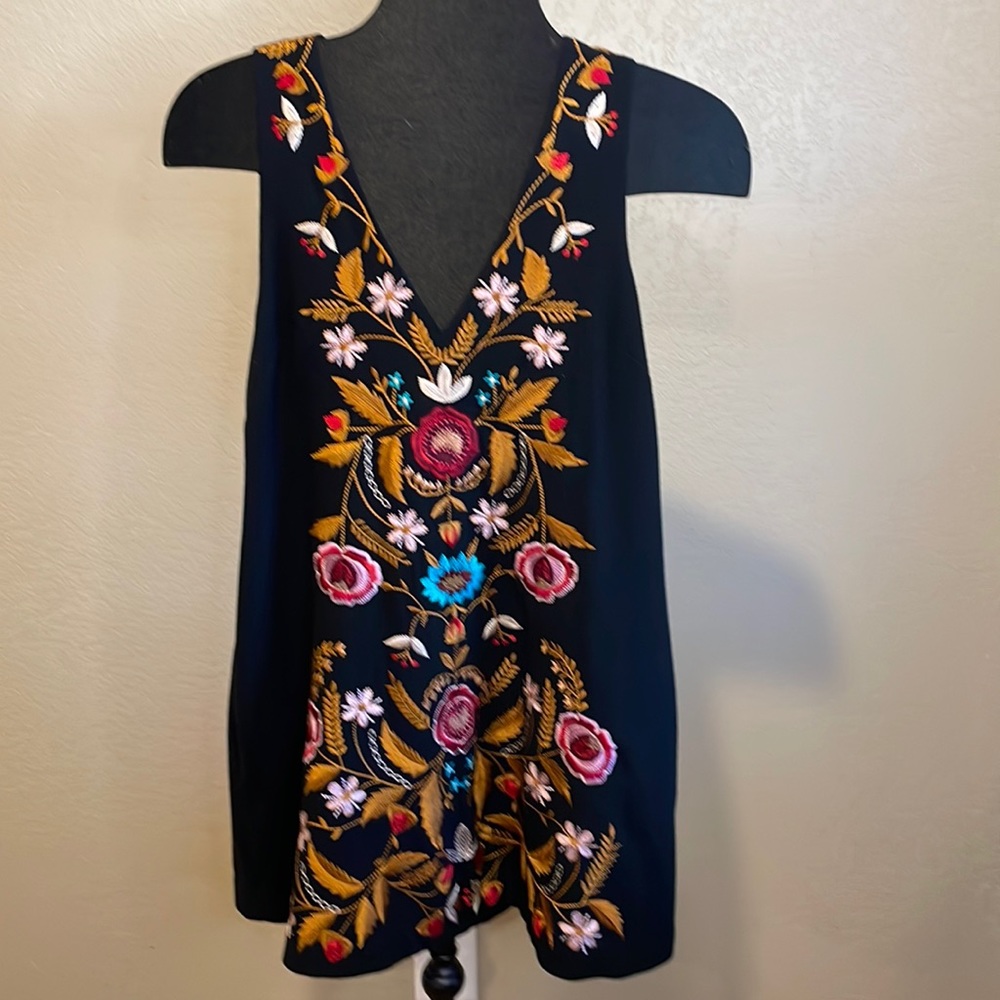 Free People Floral Embroidered Dress Size XS